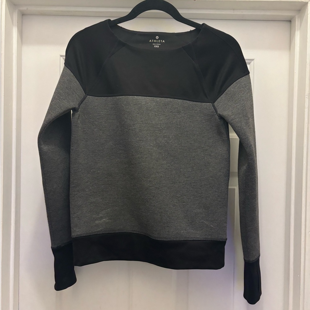 ATHLETA | Sweatshirt Black & Grey XXS